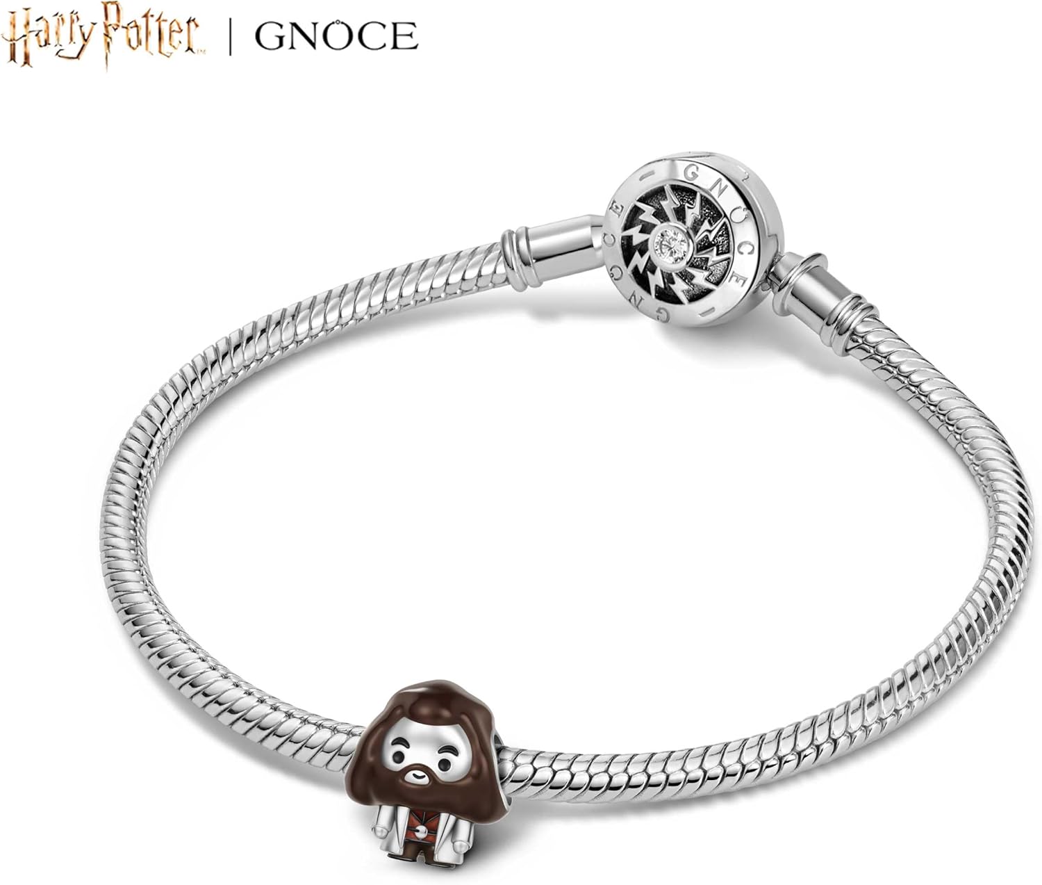 GNOCE Harry Potter Rubeus Hagrid Charm Bracelet for Women, S925 Sterling Silver Dangle Charms for Women Wife, Valentine‘s Day, Mother’s Day Jewelry