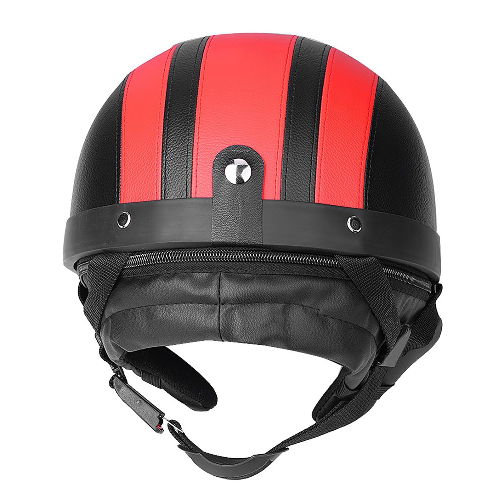 Zerone Casco da moto aperto con visiera e occhiali UV in pelle sintetica per scooter e cruiser