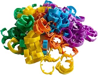 JIEPRO 100 PCS Adjustable Chicken Leg Rings 23mm, 5 Colors Poultry Identification Leg Bands Colorful Poultry Clip on Leg