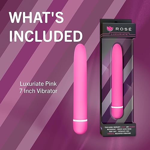 Miniatura 9 de Blush Rosé Luxuriate Vibrador de 7 pulgadas para mujeres, hombres y parejas, varita lisa satinada de múltiples velocidades, potente estimulador del