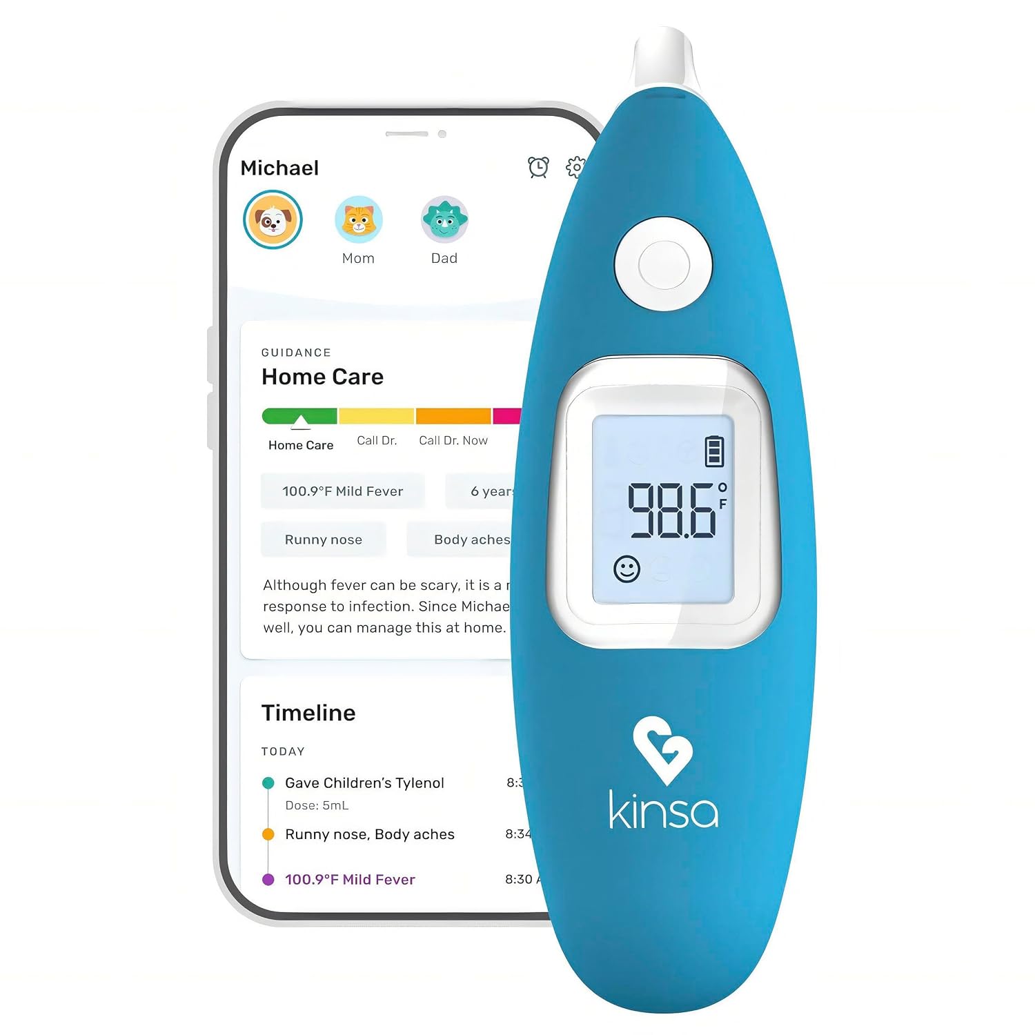 Kinsa Smart Ear Infrared Digital Thermometer for Fever