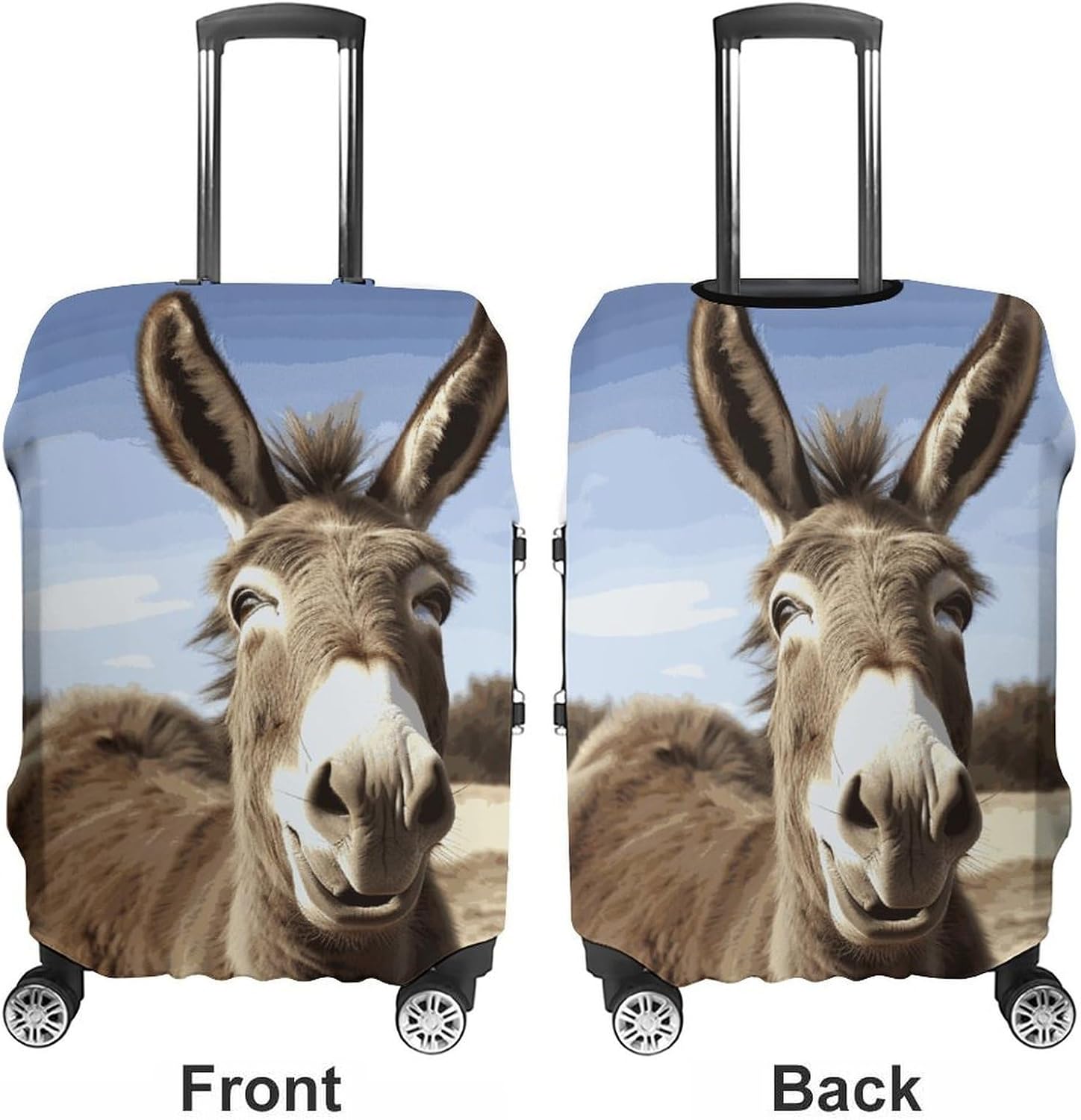 Funny Donkey Luggage Cover for Travel, Washable Suitcase Protector for Home, Anti Scratch Luggage Covers S with Zippers on Both Sides, Suitcase Stretchable Outdoor Accessories image 3