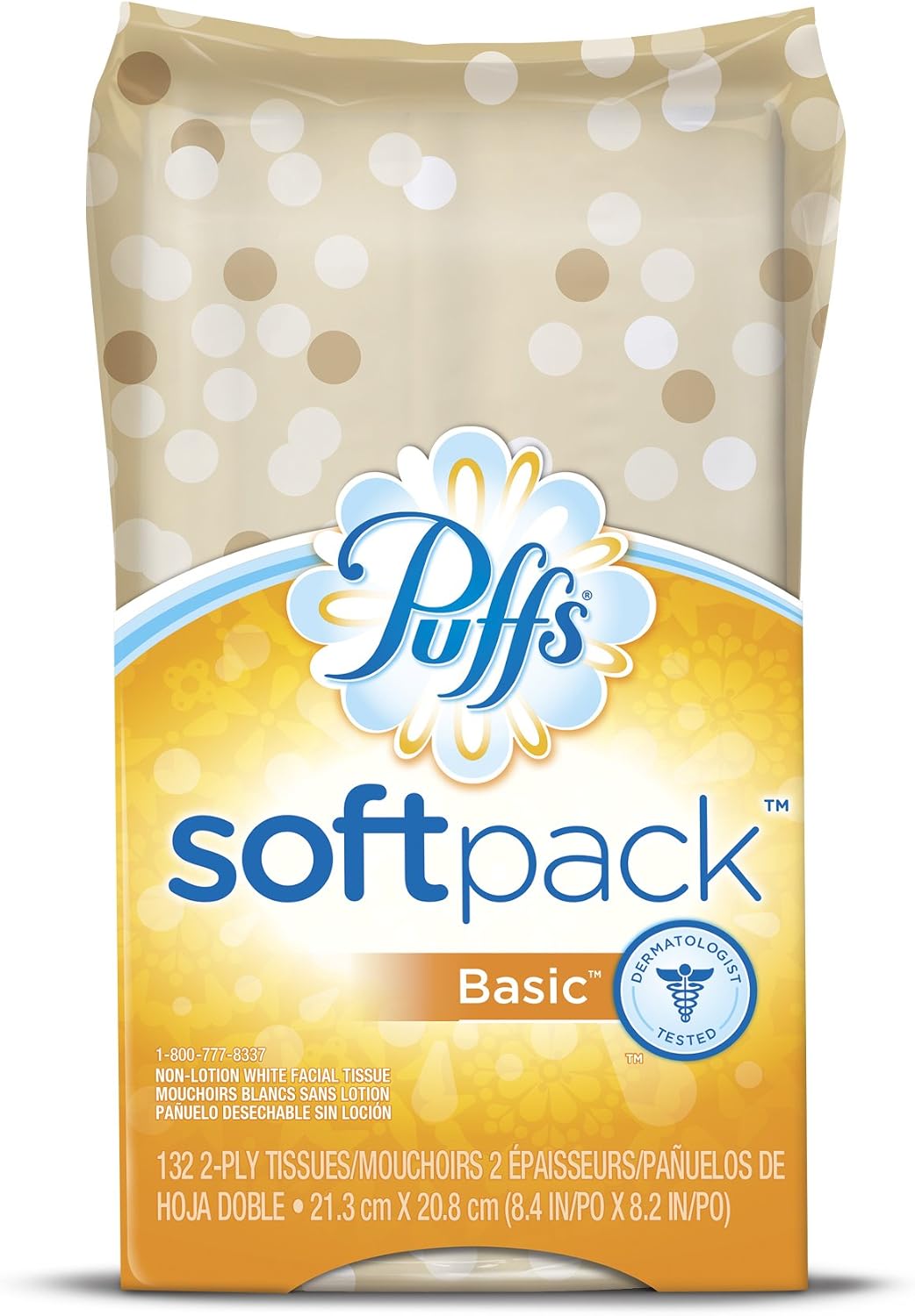 Puffs Softpack Basic Facial Tissues;132 Tissues Per Pack (Pack of 3)