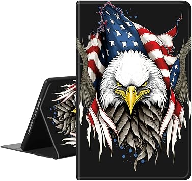 Samsung Galaxy Tab A9 Plus 11 inç 2023 (SM-X210/X216/X218) için Kılıf, PU Deri İnce Ayakta Akıllı Kapak Kılıfı Otomatik Uyku/Uyanma Galaxy A9 Plus Tablet için, Bayraklı Amerikan Kartalı