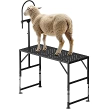 Metal Livestock Stand, Goat and Sheep Stand with Headpiece | Adjustable Height 21.8 - 32.5, Heavy-Duty, Weight Capacity 500 LBS, for Sheep, Goats, and Other Livestock