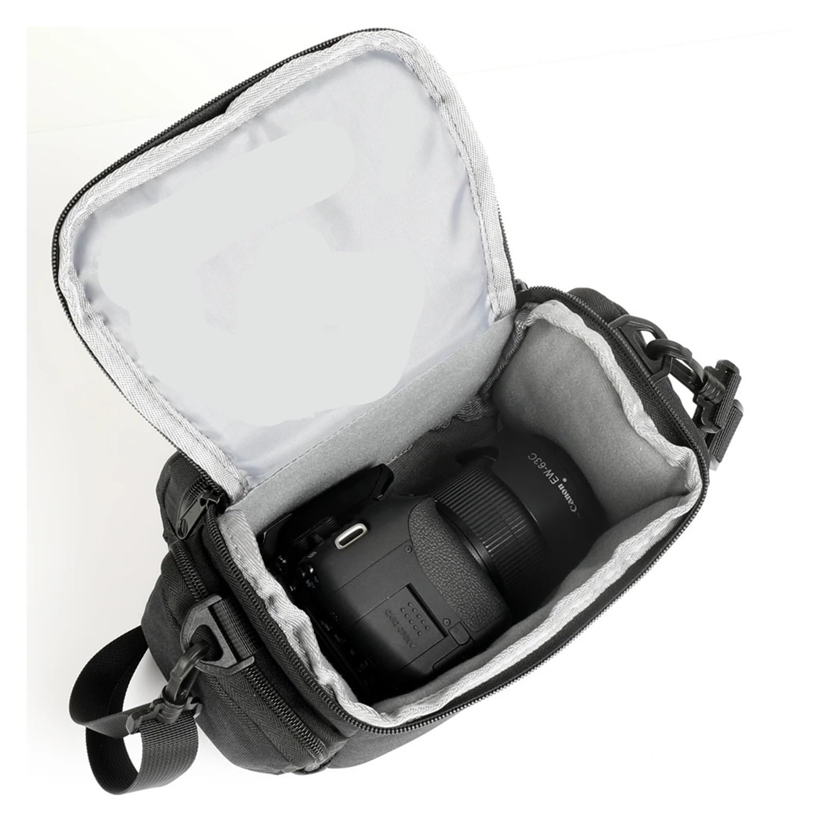 Borsa A Tracolla Per Fotocamera Borsa for fotocamera reflex Obiettivo digitale Zaino for fotografia all'aperto Tessuto leggero impermeabile Grande capacità Multi Per Fotocamera(Black)