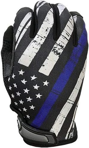 Industrious Handwear Bandera de línea azul - Sin forro - Guantes de dedo completo - IH-BLF-XSM