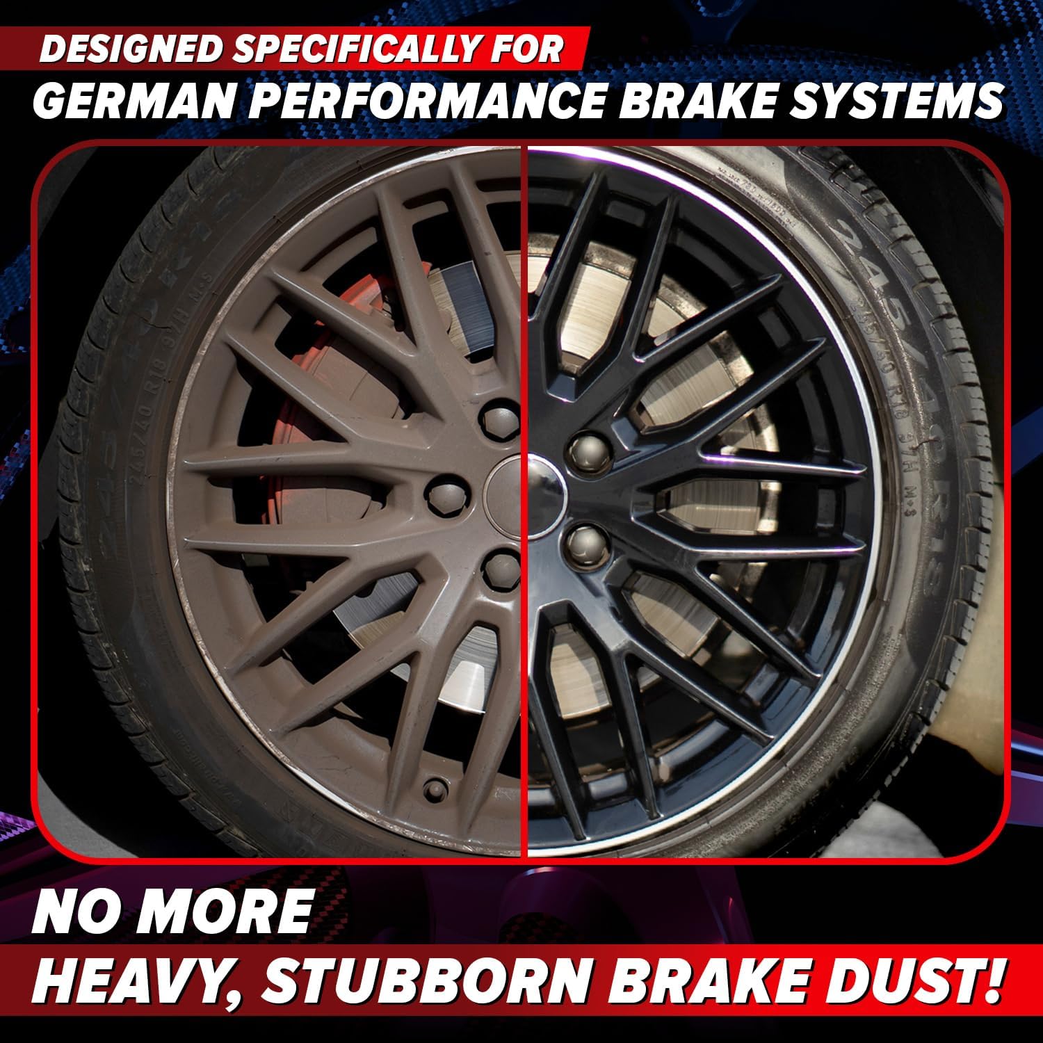 Carfidant Rim Reactor Wheel and Tire Cleaner Spray - Easily Removes Brake Dust & Grime - Safe for Aluminum, Chrome & Black Wheels - Ideal for BMW, Mercedes, Audi & Porsche Wheels - pH Neutral - 16oz - Image 6