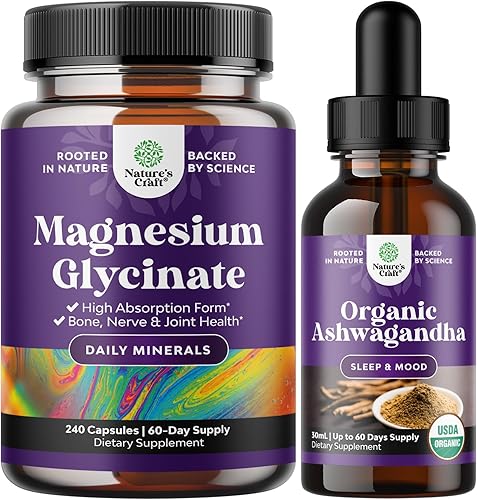 Paquete de cápsulas de glicinato de magnesio de alta absorción para calmar el sueño, además de apoyo muscular para huesos y nervios y extracto