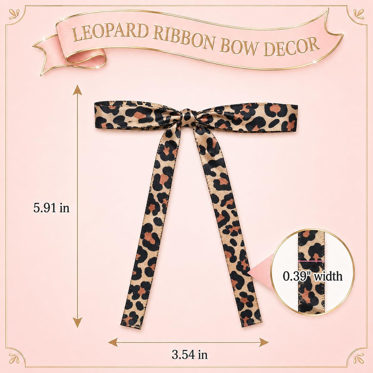 30PCS Leopard Print Cake Bows Ribbon Cheetah Bowknot Toppers for Bachelorette, Bridal Shower, Jungle Theme & Girls Women's Birthday Party Decor