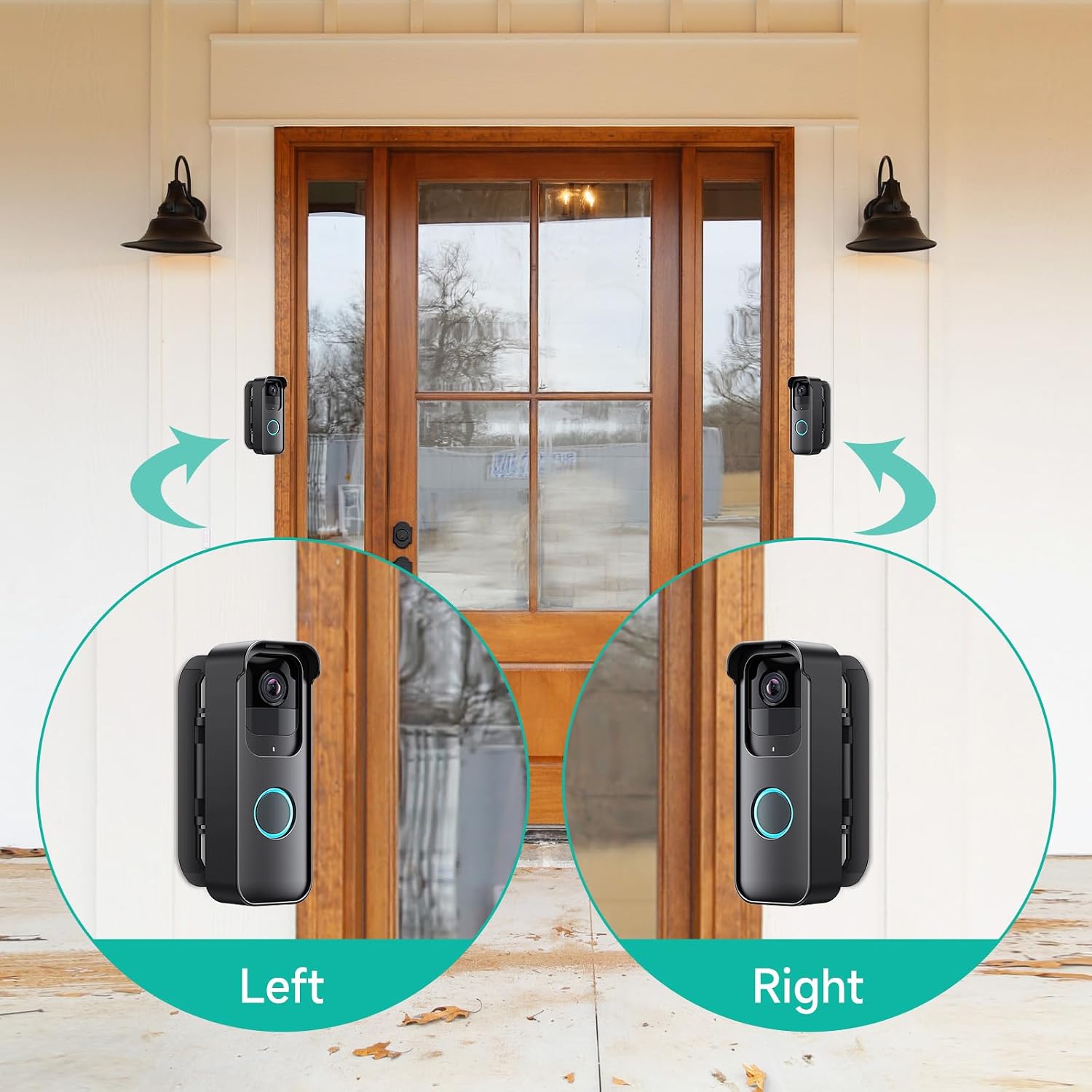 Blink Video Doorbell Mount, Adjustable up to 135 Degrees Corner Mount, Wide Viewing Range Left/Right Adjustable, Bundle with Cover Mount and Angle Mount (Black) image 3