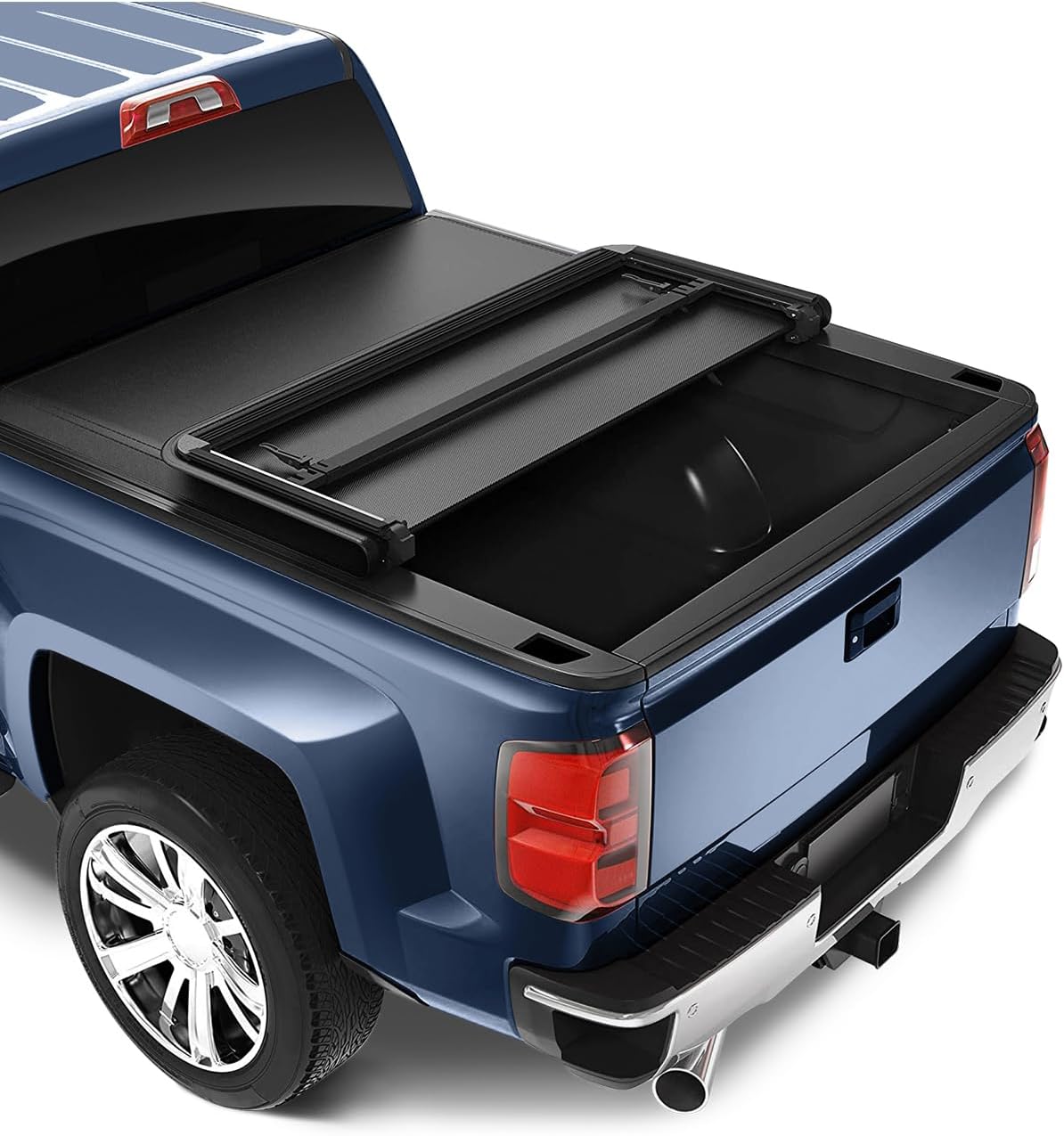 Soft Tri-Fold Truck Bed Tonneau Cover Fits for Dodge Ram 1500 2009-2021,for Dodge Ram 3500 2010-2021(Without Ram Box) Fleetside 5'8"FT Bed, Black Pickup Truck Bed Cover