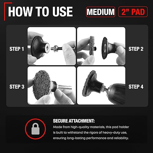 Miniatura 5 de Roloc Disco de lijado de superficie de disco SC-DR, tipo "R"  Paquete de 25 discos de molienda de 2 pulgadas removedor de óxido para metal  Comparar