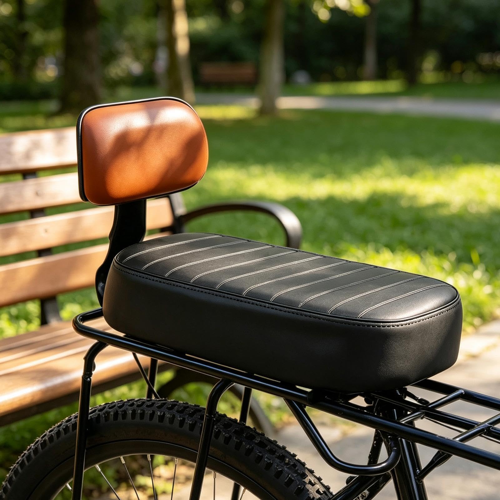 Seggiolino Posteriore Per Bici Sella Di Ricambio Regolabile Con Cinghie | con schienale antiscivolo e attacco posteriore bambini Per Bambini Lunghe Pedalate All'Aperto Ciclismo Urbano Ragazzi e Ra