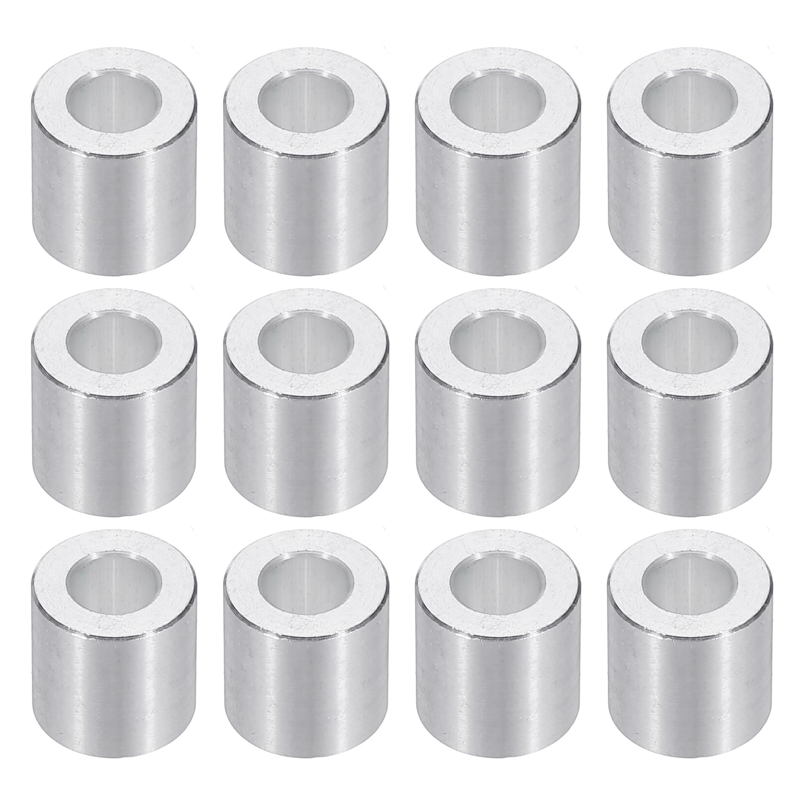 PATIKIL M6 Aluminum Spacers, 12pcs 1/4" x 1/2" Round Metal Spacers for 1/4 or M6 Screw Bolts