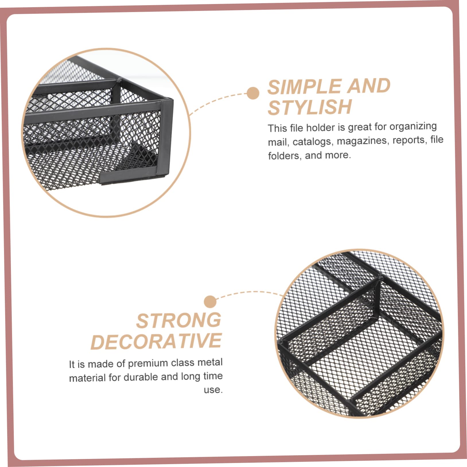 Gadpiparty Desktop File Organizer Document Holder with Internal Partitions for Mail Magazines and Reports Stylish Storage for Office and Home Use Keeps Your Desk