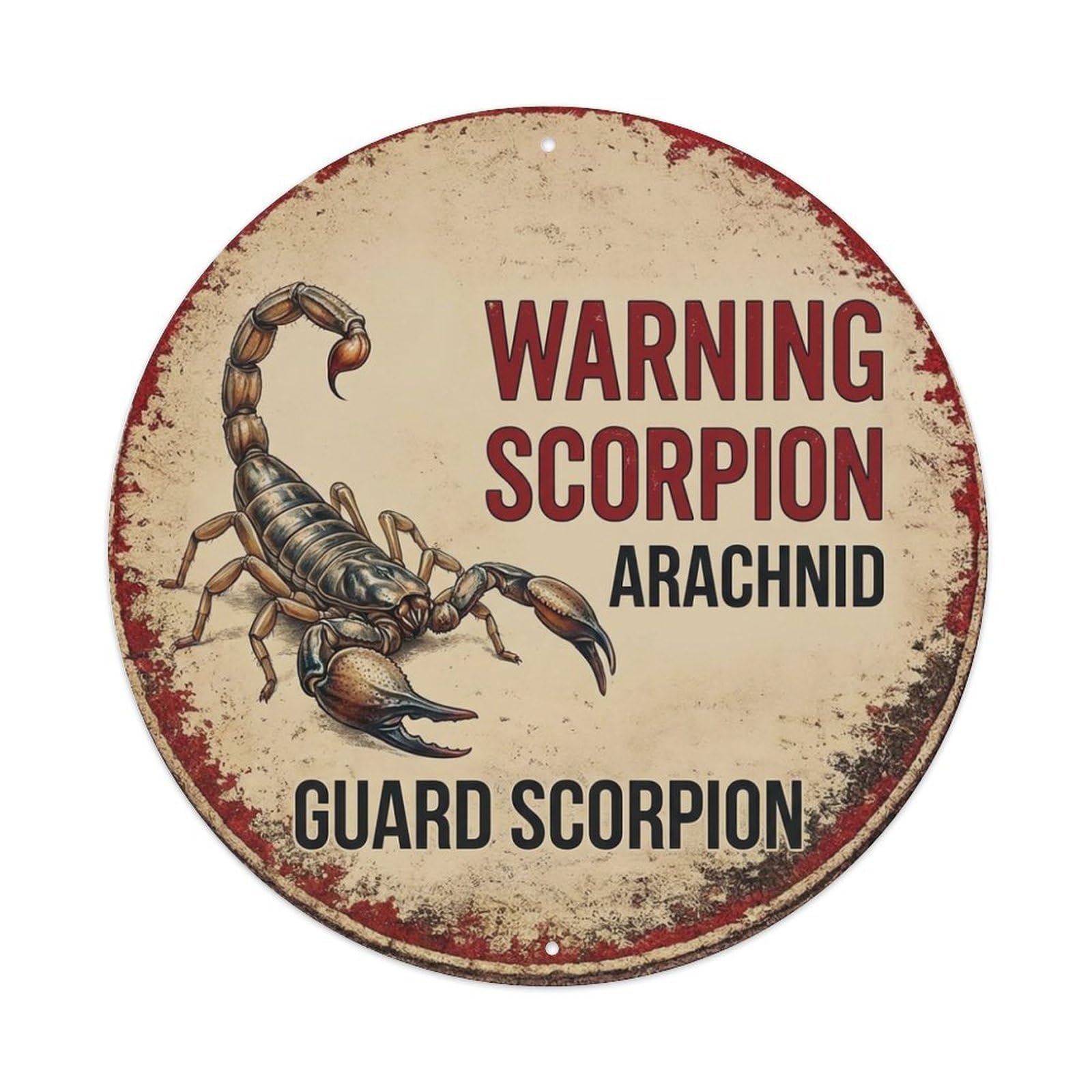Metal Tin Sign Vintage Warning Scorpion