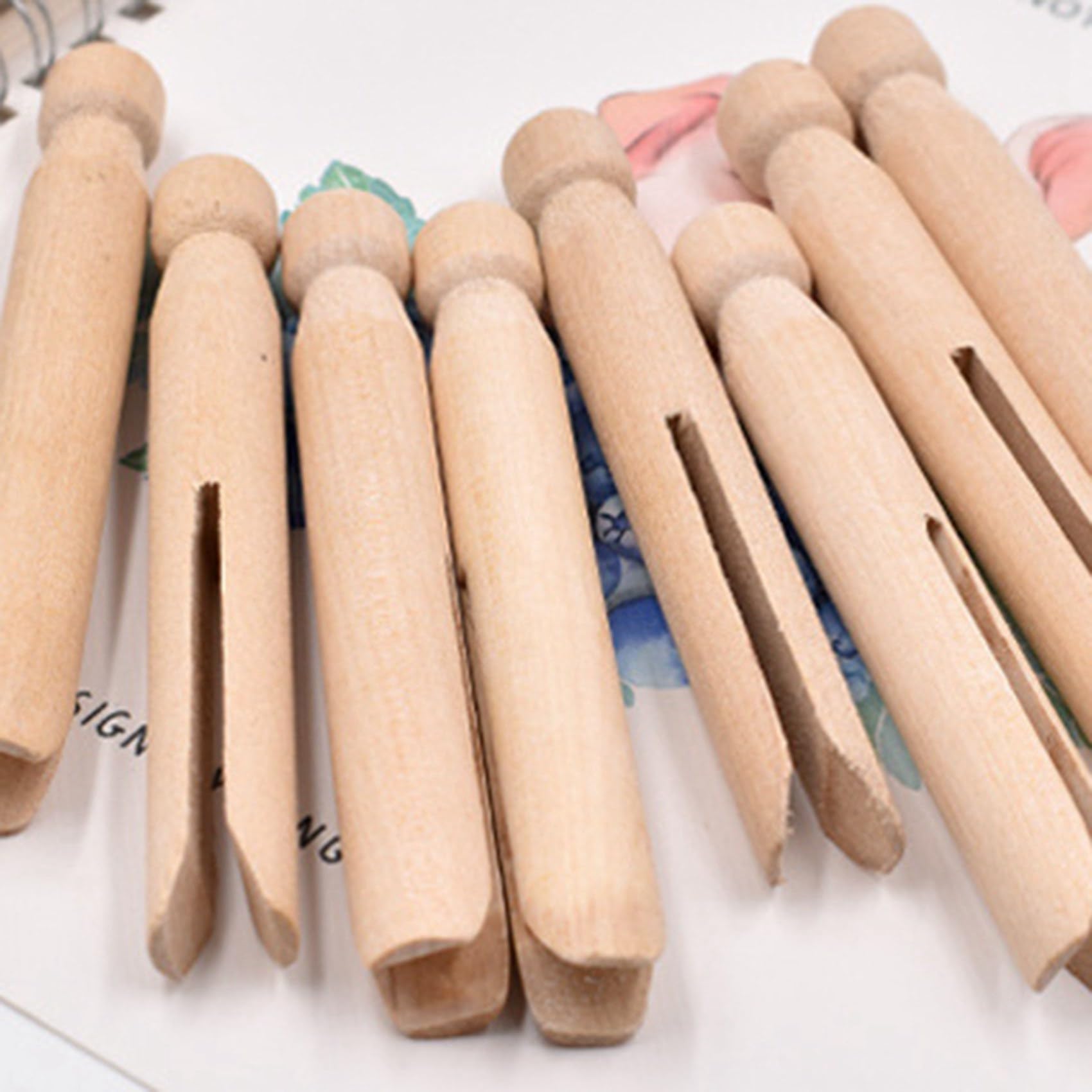 Mollette nel Legno Mollette Old School 150 Mollette Rotonde Mollette Resistenti agli Agenti Atmosferici Pioli Tradizionali