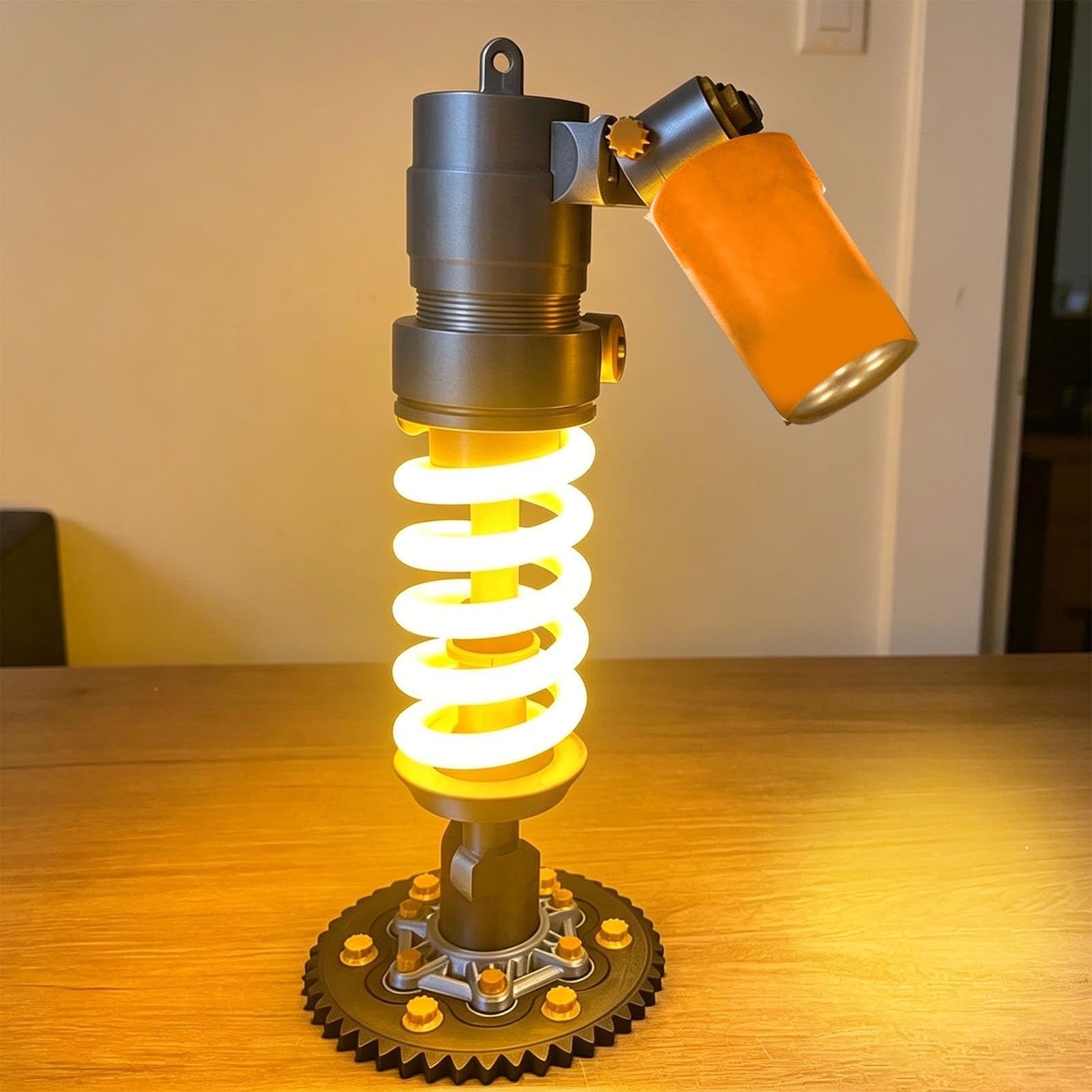 3D Printed Shock Absorber Table Lamp Stylish Design Adjustable LED Light