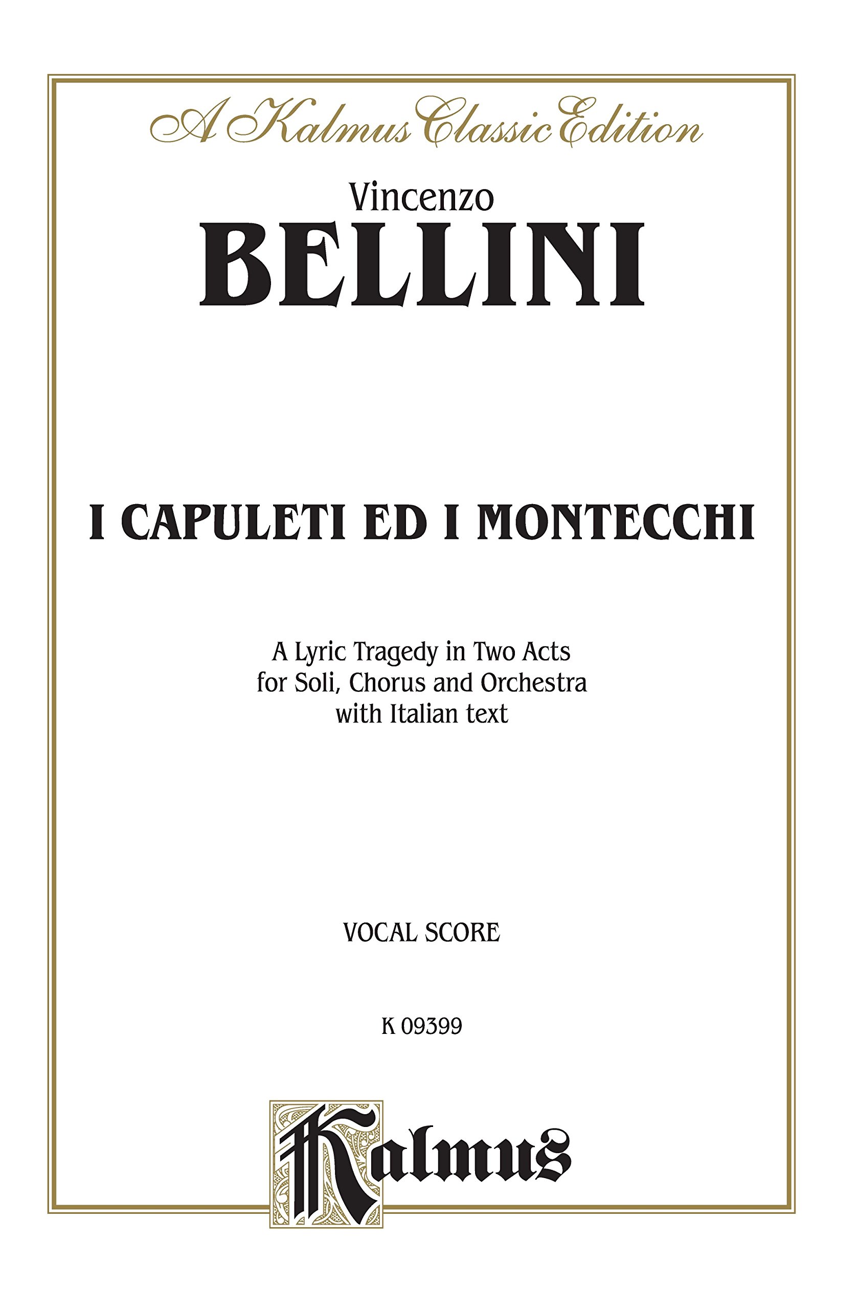 Partition I Capuleti e i Montecchi pour répétition chant et piano