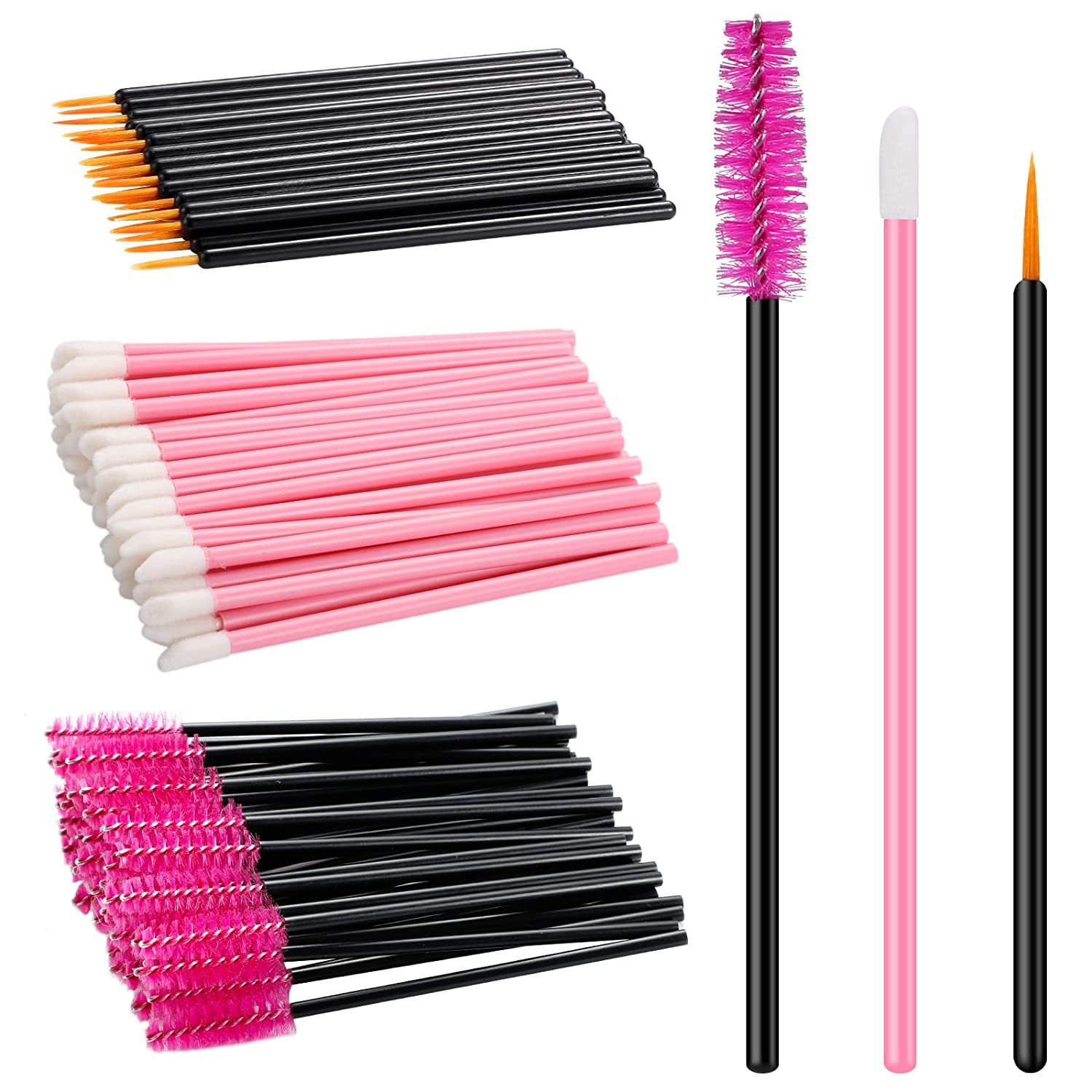 50 PCS Makeup Artist Must Haves Makeup Applicators Tools, Include 10Eyeliner Brushes 20 Mascara Wands 20 Lipstick Applicators-image-17