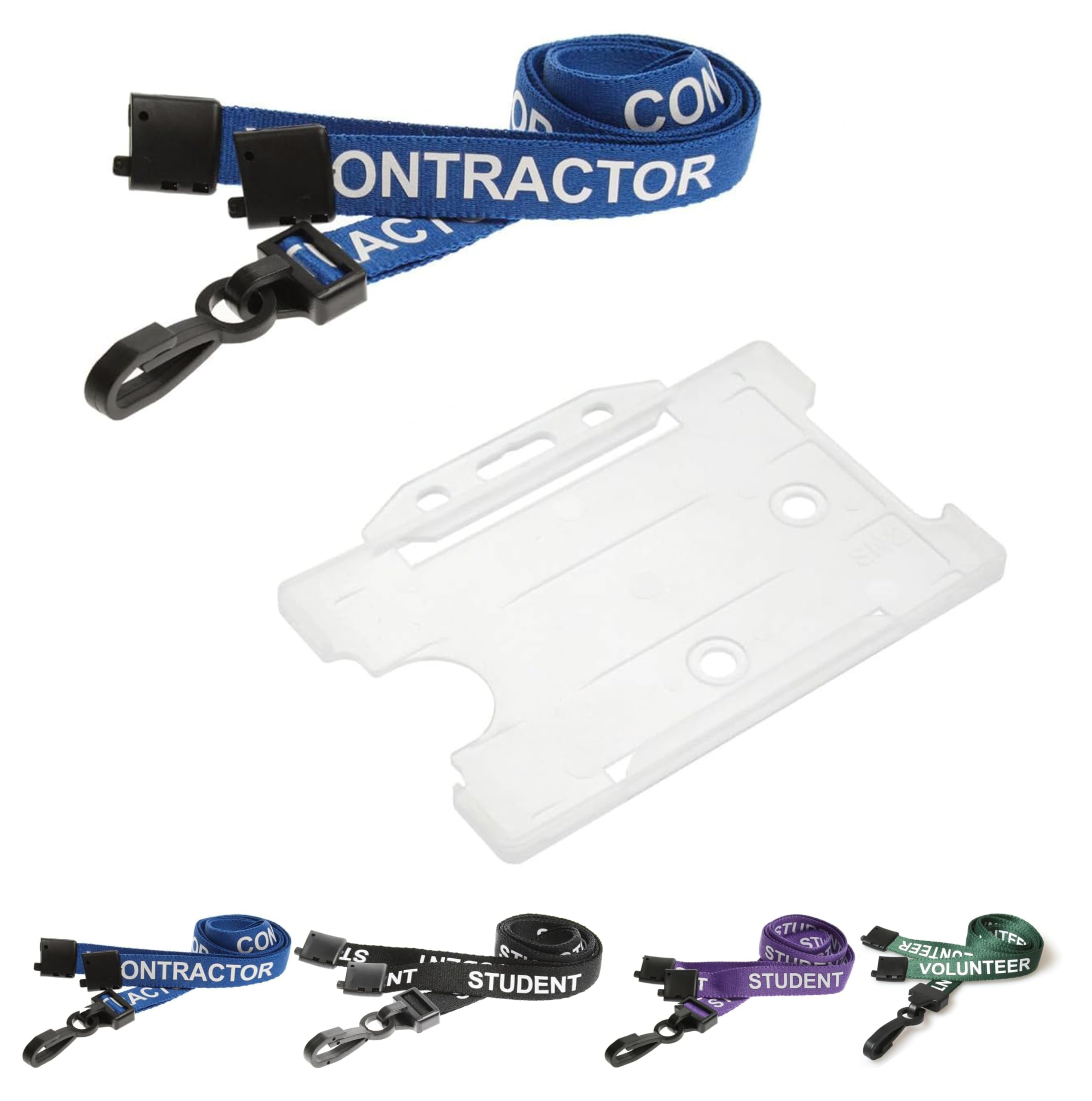 Contractor Printed Lanyard with Opaque ID Card Holder, Breakaway
