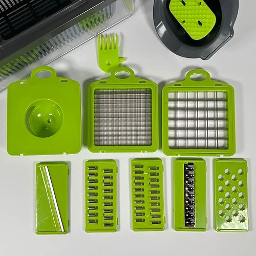 Miniatura 4 de Picador de verduras  Picador de alimentos multifuncional 12 en 1  Cortador de verduras de cocina  Picador de cebolla profesional  Picador de