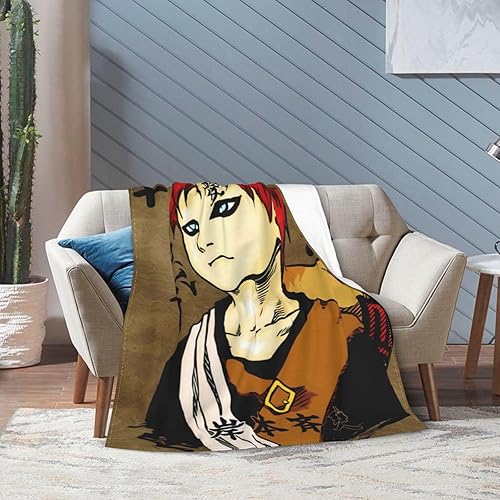 Miniatura 7 de Manta de franela de anime Gaara súper suave y cómoda, manta de forro polar ligera para sala de estar, sofá y dormitorio, 50 x 40 pulgadas