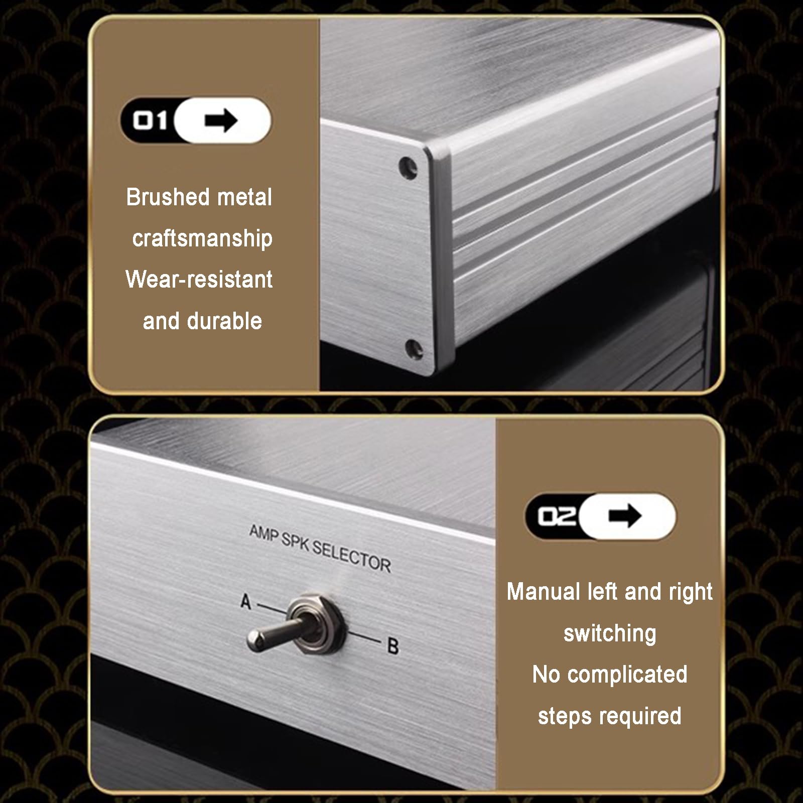 Commutatore di Segnale Audio in Ingresso, HiFi Lossless 4 in 1 out 2 in 1 out, Splitter RCA Stereo HiFi, per Soundbar, Cuffie, Giradischi, Non Necessita di Alimentazione