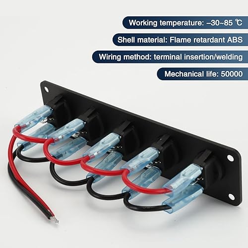 Miniatura 2 de ZBGUN 1 panel combinado de interruptor de automóvil, carcasa ABS ignífuga, IP65, impermeable, contacto plateado, ojo de gato, interruptor de