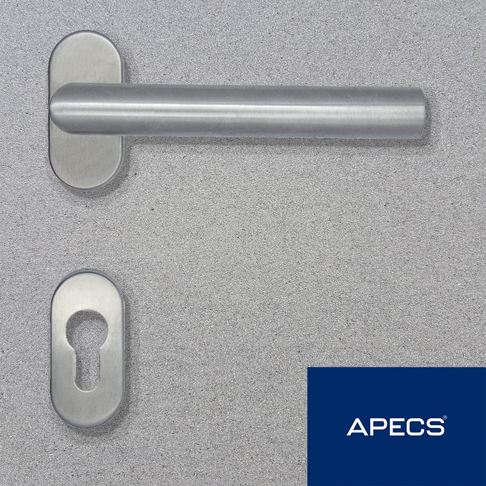 APECS Poignée de porte ovale en acier inoxydable pour porte d’entrée et portes intérieures, modèle L H-0904