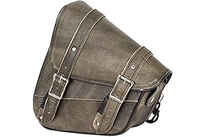 Motorcycle Swingarm Bag with Leather, Swing Arm Bag Motorcycle Saddlebag Left Side...