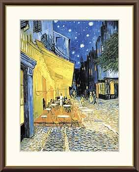 ★秀作★手書き油絵 ゴッホ 夜のカフェテラス 額付 肉筆絵画 インテリア 油彩画 肉筆☆油絵☆F20号『夜のカフェテラス』ゴッホ/模写