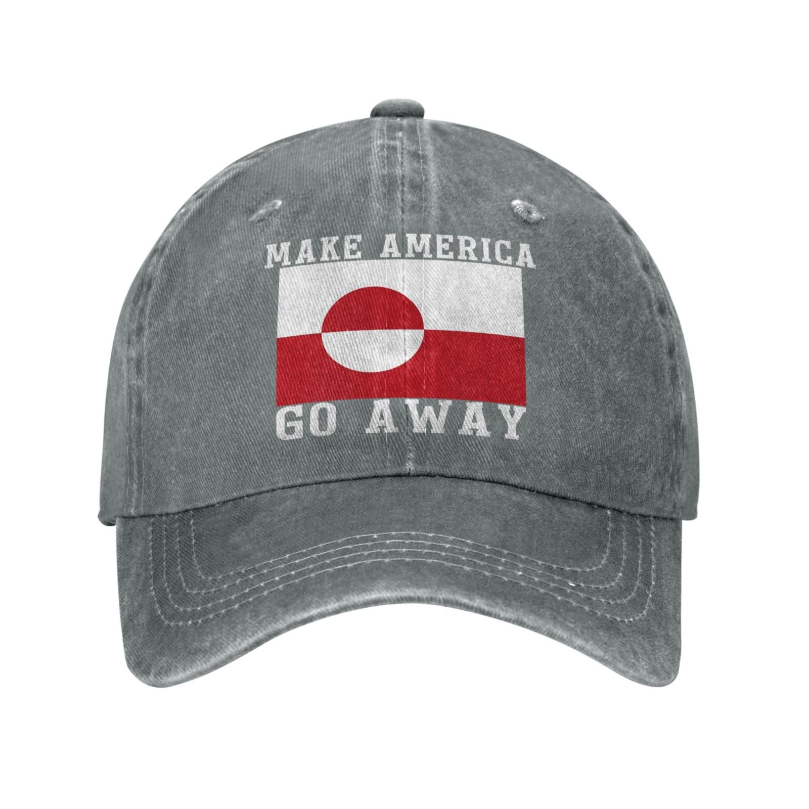 Melbrakin Make America Go Away Hat for Mens Greenland Ball Cap Gray
