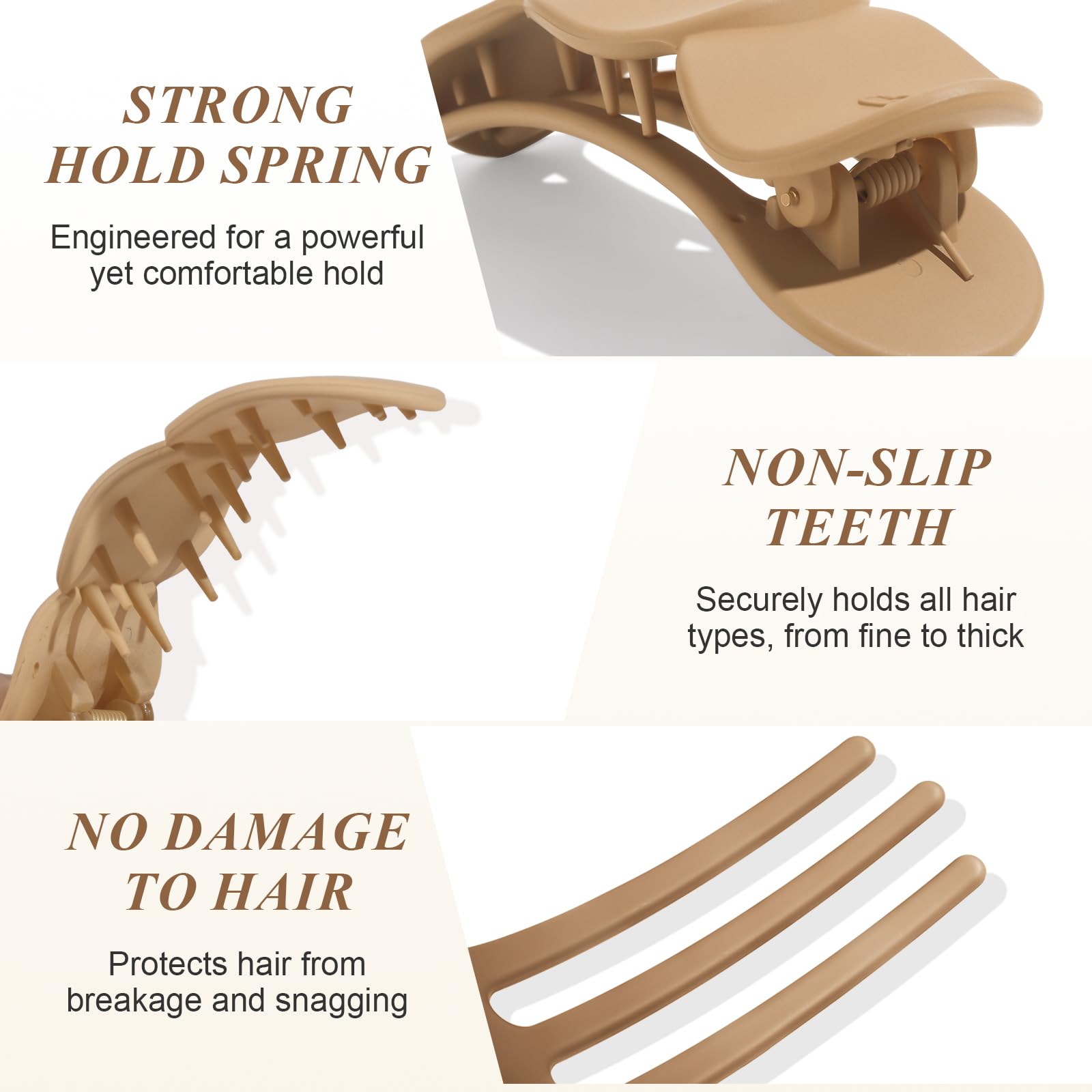 Flat Hair Clips for Women - Claw Clips for Thin Hair -5