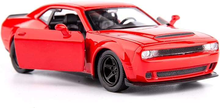 TGRCM-CZ 1/36 Scale Dodge Challenger Casting Car Model, Zinc Alloy Toy Car for Kids, Pull Back Vehicles Toy Car for Toddlers Kids Boys Girls Gift Red