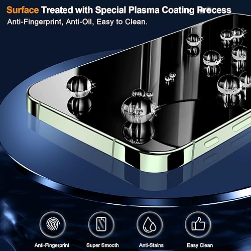 Miniatura 4 de QHOHQ Paquete de 3 protectores de pantalla para iPhone 15 Plus [6.7 pulgadas] con 3 protectores de lente de cámara, película de vidrio templado,