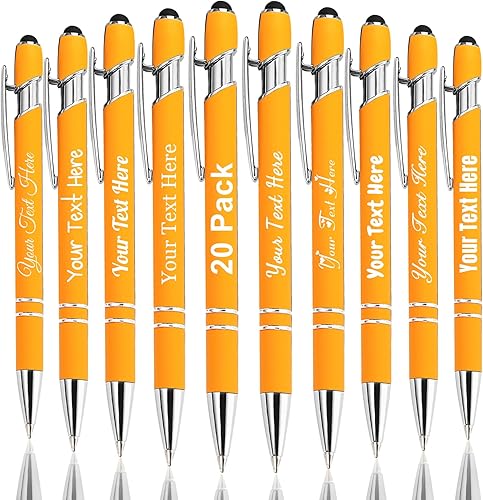 Miniatura 37 de Hasta 300 bolígrafos personalizados a granel con nombre personalizado con grabado gratis, puntas de lápiz capacitivo grabado, bolígrafo para Púrpura