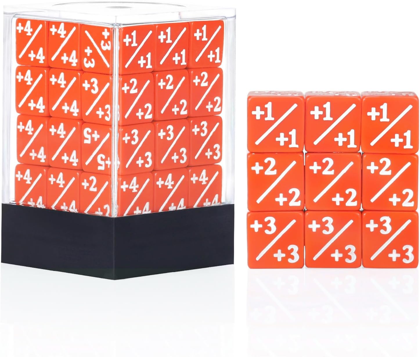 36 Pieces MTG Counter Dice +1 Through +6 Life Counter Tokens D6 Solid Dice for MTG, TCG, Cards Gaming Accessories with Portable Plastic Box(Green)