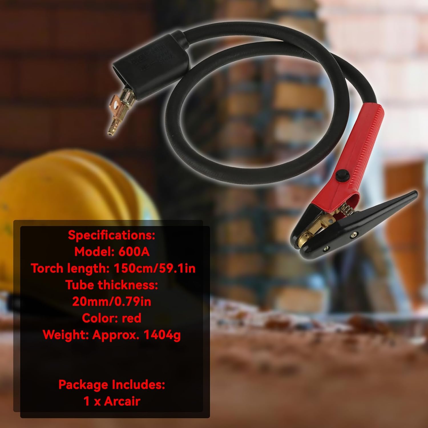 Hapivida 600A Carbon Arc Gouging Torch, Heavy Duty Air Arc Welding Torch Kit with Cables for Metal Grooving and Weld Removal, K3 Graphite Electrode Gouging Tool for Industrial Welding and Machining