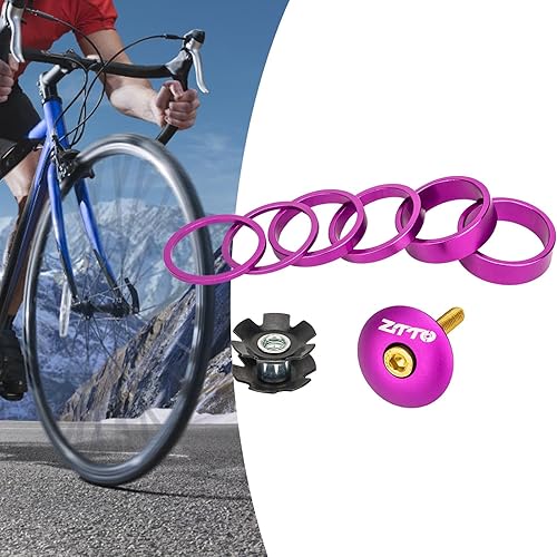 Miniatura 2 de Espaciador de auriculares para bicicleta, conjunto de arandelas de horquilla para bicicleta, componentes de modificación, arandelas portátiles,
