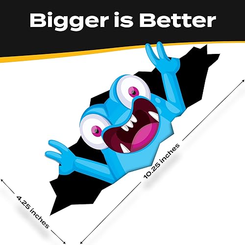 Miniatura 7 de Stickios Pegatinas de parachoques para automóviles  Peeking Monster Funny Car Sticker 11 x 4.25 pulgadas  Calcomanía de vinilo impermeable para