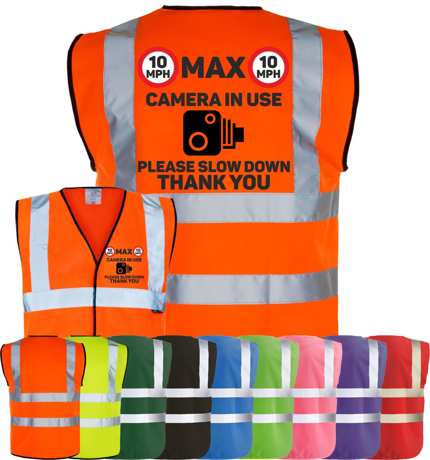 Corporate Togs Equine Hi-Vis 10mph Horse Equestrian Rider Safety Vest - Fastening, Health & Safety Compliant Waistcoat, Brace Hi-Vis Strips | Protective Safety Wear — image 1