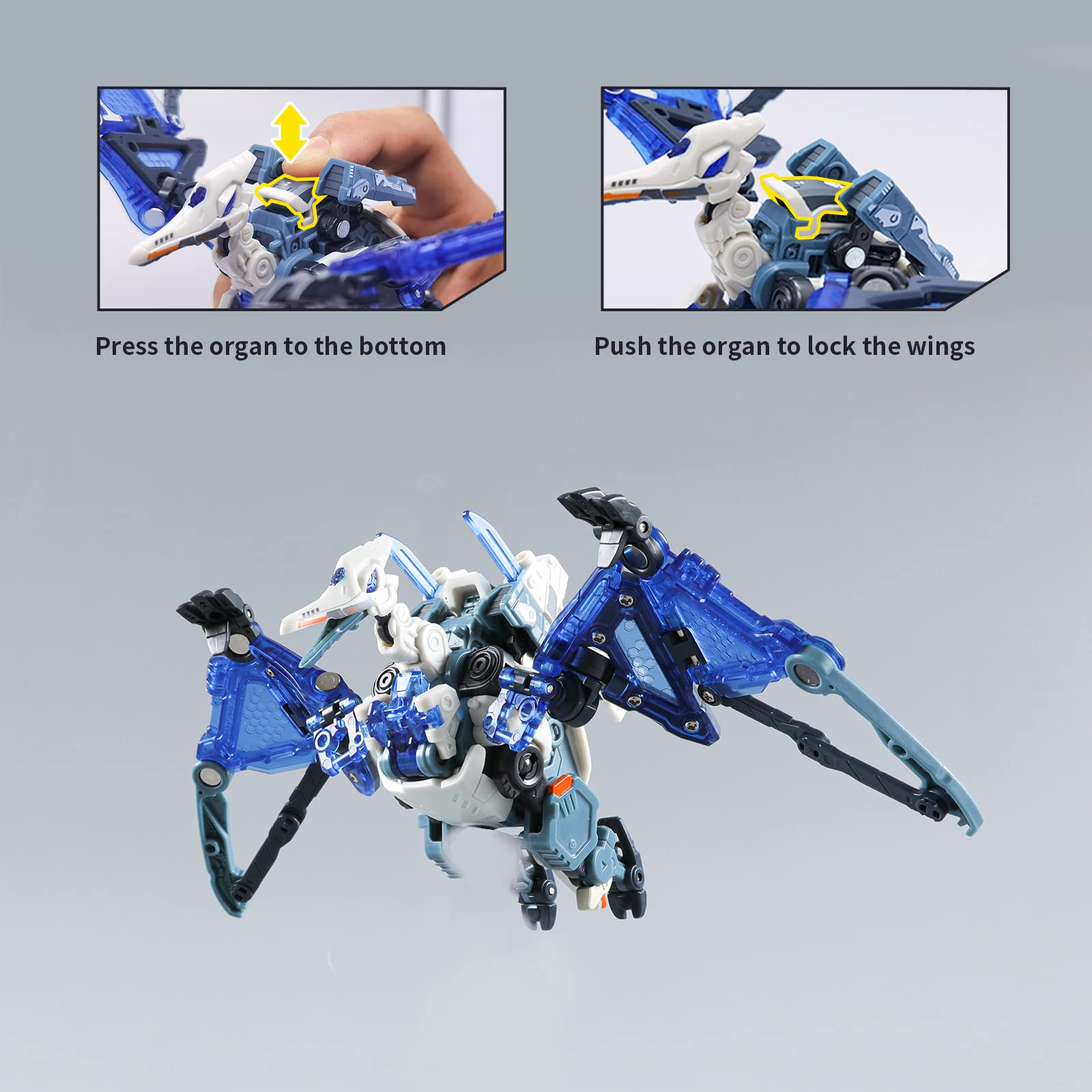52TOYS Beastbox Havok Pterosauro Deformabile - Action Figure Da Collezione In PVC E ABS, Regalo Per Ragazzi 15+ - 3