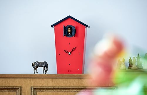 Vista 16 de KOOKOO Birdhouse - Reloj de cuco de diseño moderno con 12 voces naturales de pájaro o llamada de cuco Negro