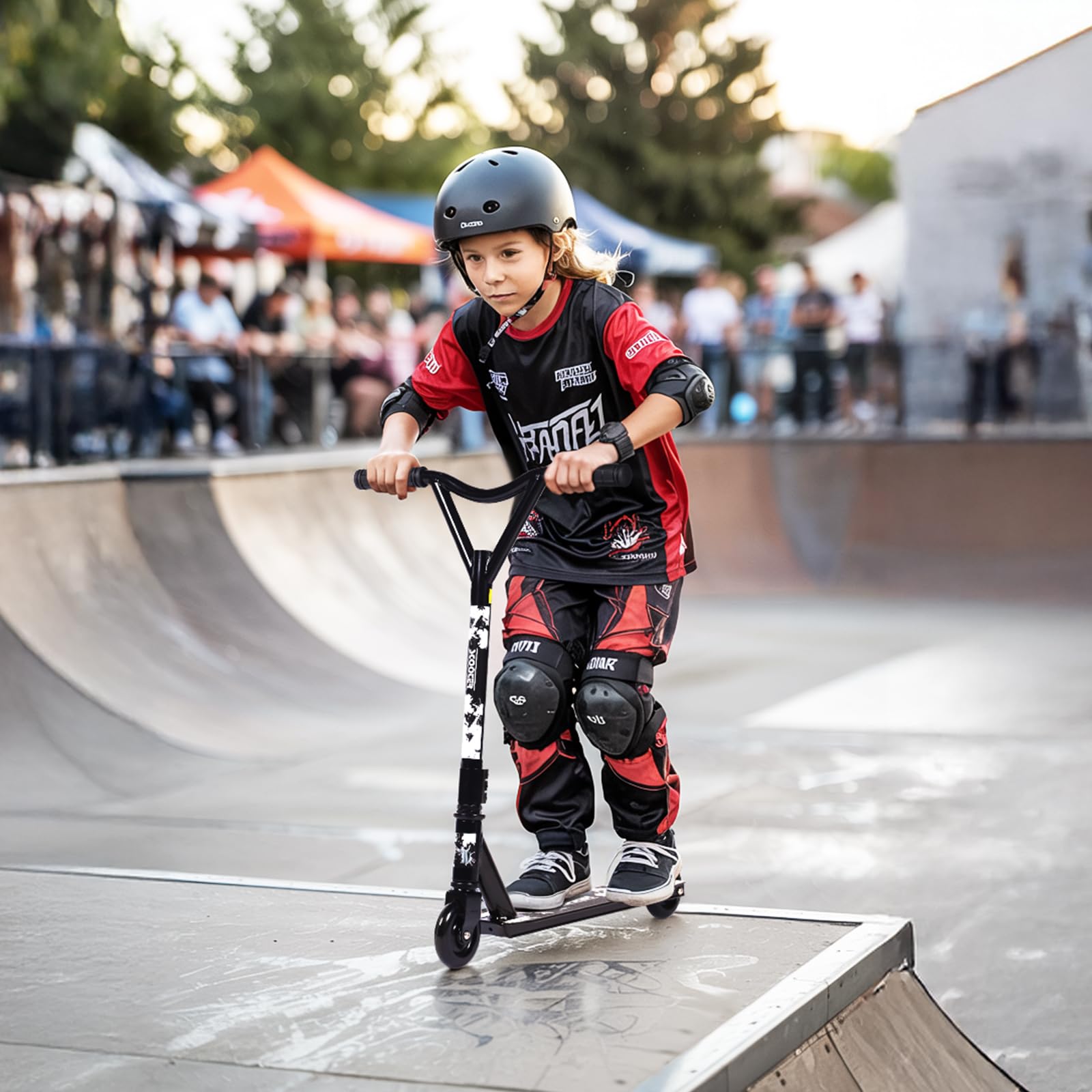 Patinete de Truco Pro, Cubierta de Aluminio, Ruedas de 100 mm, Patinete Deportivo Kick Street Freestyle