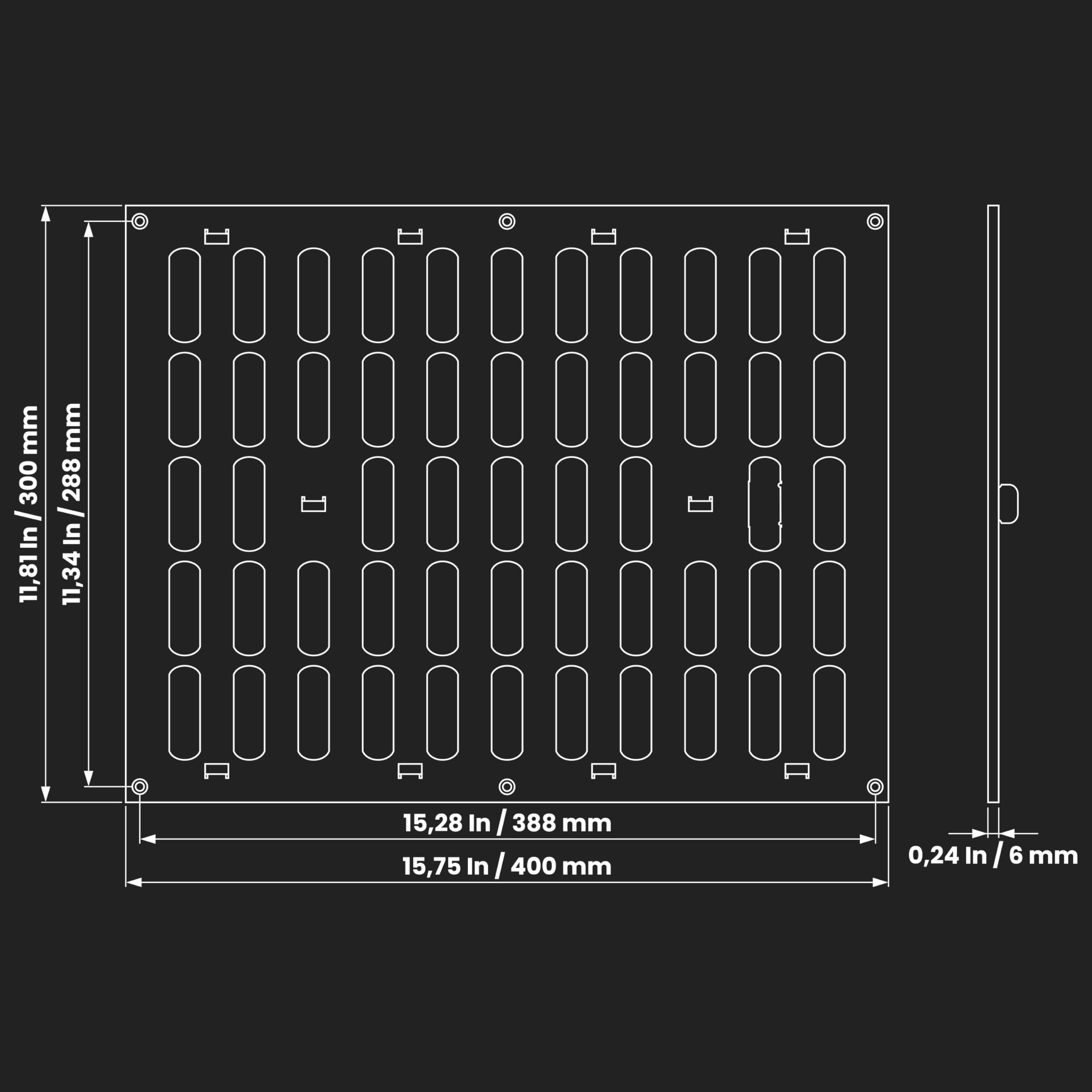 16 x 12 pulgadas (dimensiones exteriores), cubierta de ventilación de pared de aire ajustable blanca – Rejilla de metal para interiores y exteriores – Calefacción, refrigeración, ventilación para el