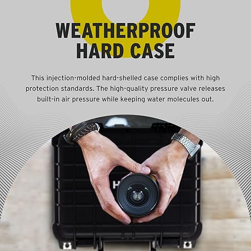 Miniatura 5 de Koah Funda rígida de plástico resistente a la intemperie con espuma personalizable (13 x 11 x 6 pulgadas), a prueba de agua y golpes, para cámaras,