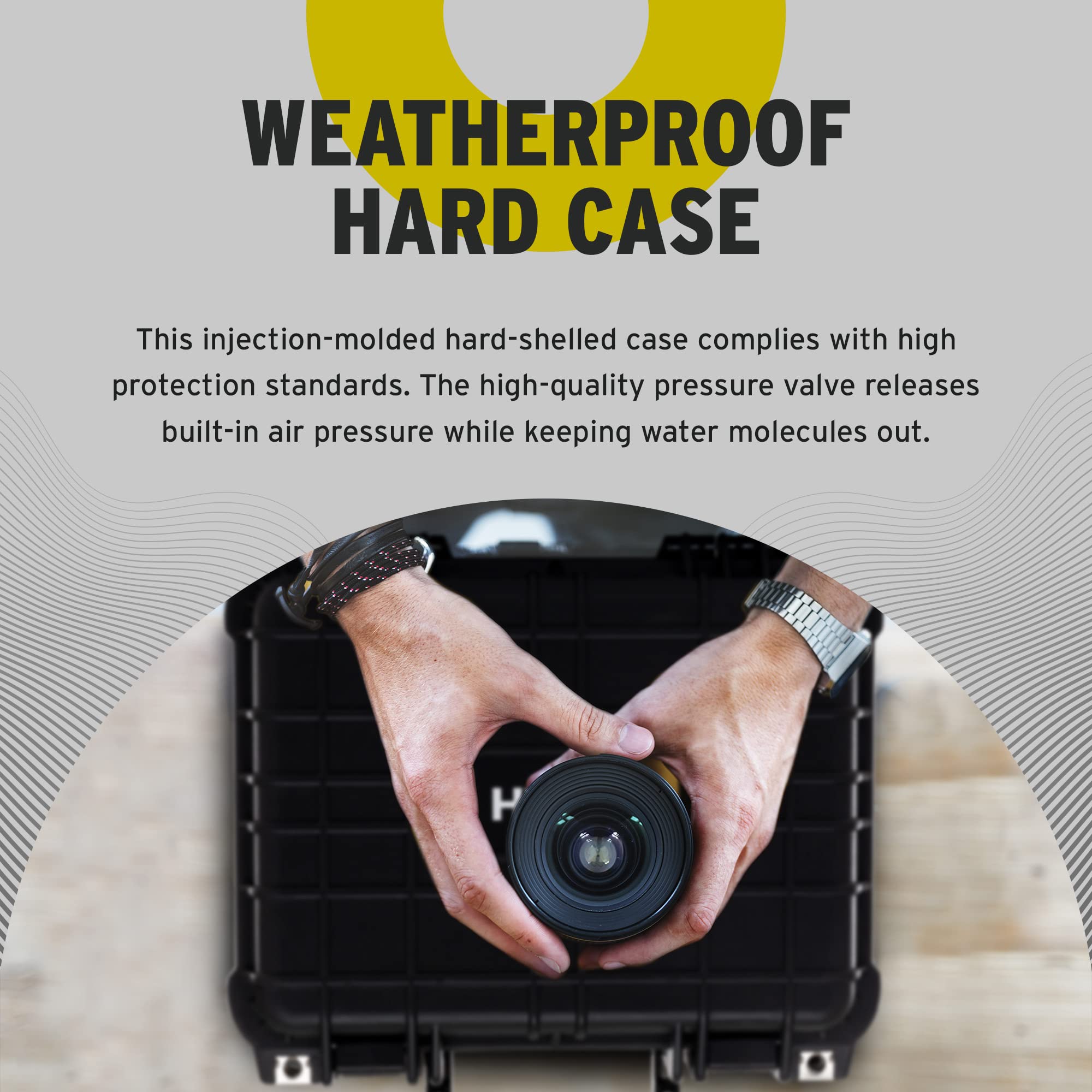 Koah Funda rígida resistente a la intemperie con espuma personalizable (13 x 11 x 6 pulgadas)