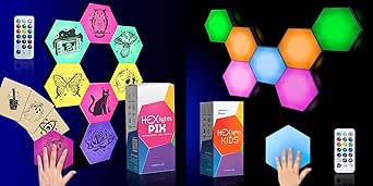 Hexagon led verlichting - 5 Hexagons - Lampen District - Garage